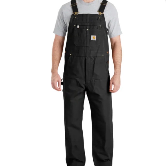 Carhartt Relaxed Fit Duck Bib Overall Black Size 38x30 - Picture 2 of 8